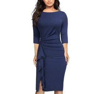 MIUSOL Elegant Navy Blue Women's Dress size S  <<9>>